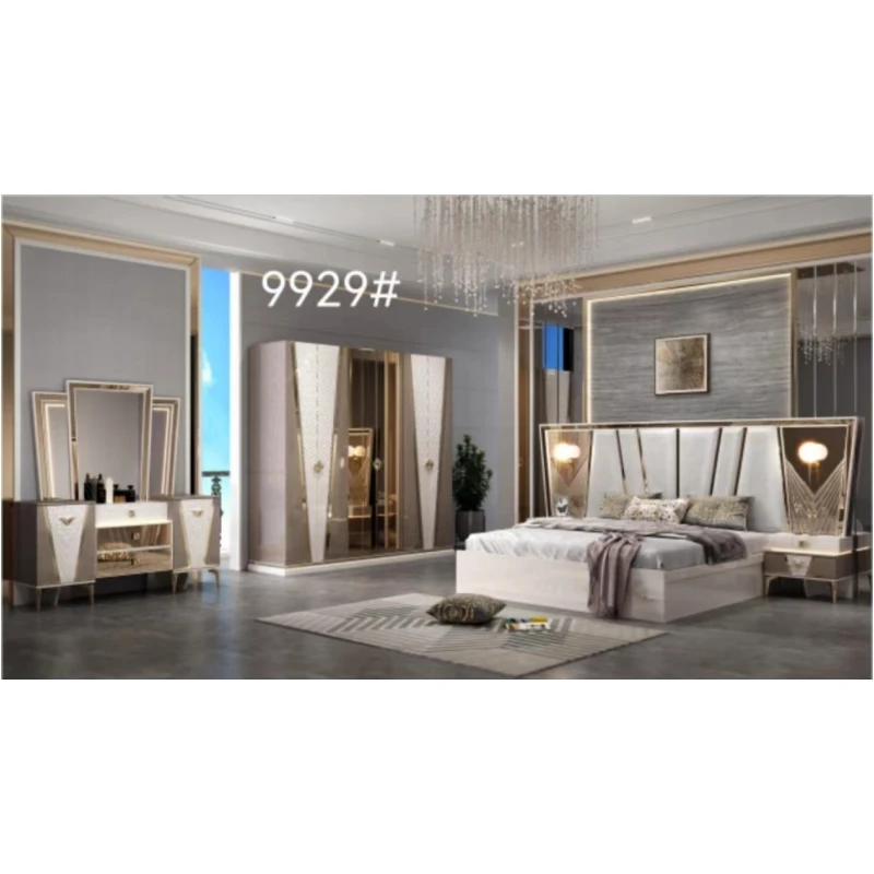 High level  Luxury Five pieces  Bedroom Furniture Bedroom Suit Bed Home Furniture Bedroom Set Standard Size