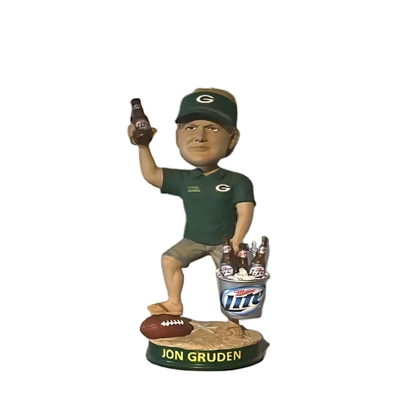 Пользовательские Gruden Bobblehead NFL для просмотра вечеринки Deco мужской пещеры особенность Суперкубка часы в центре
