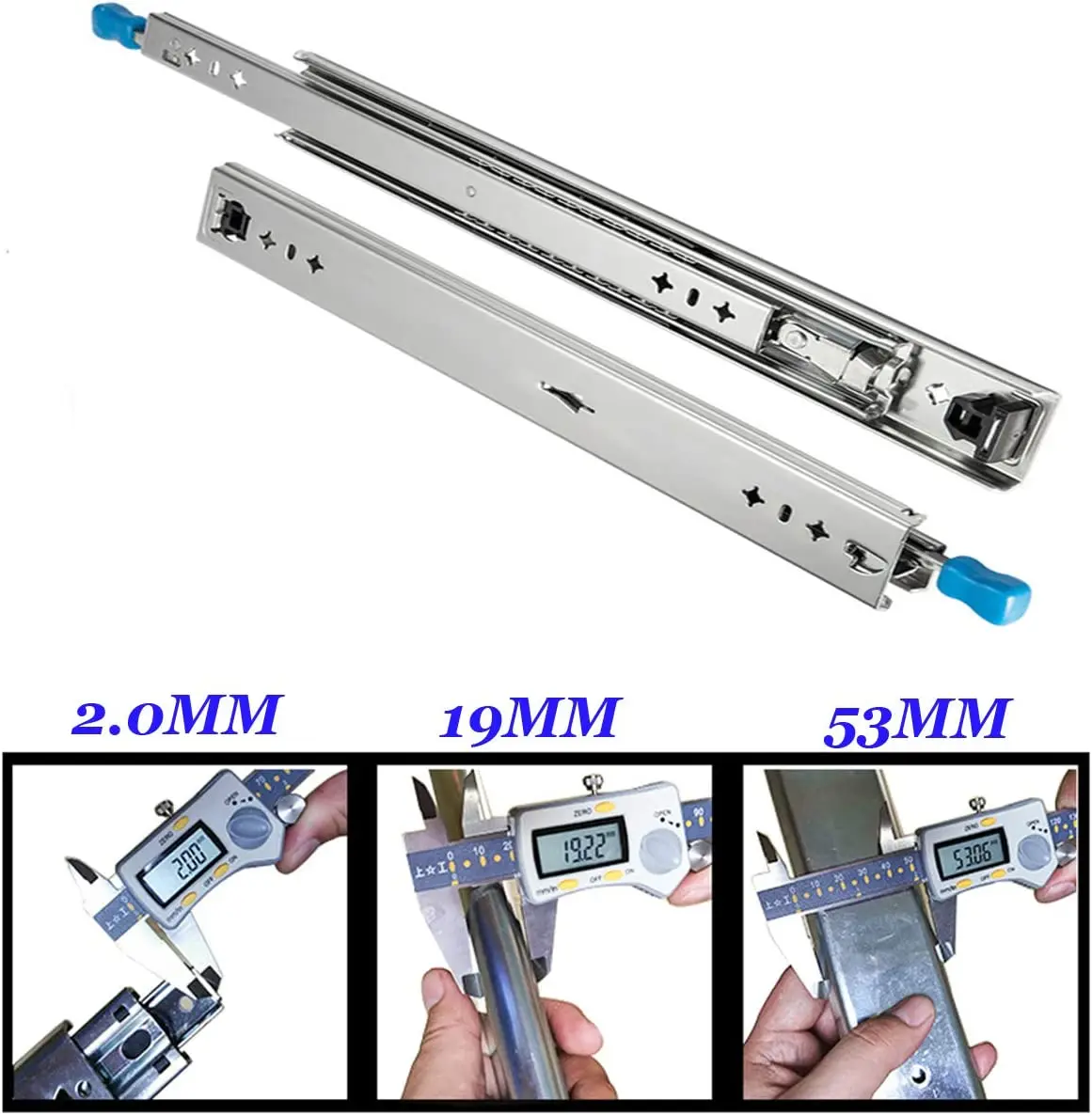 120kg 700mm ball bearing 3 folding drawer slide heavy duty