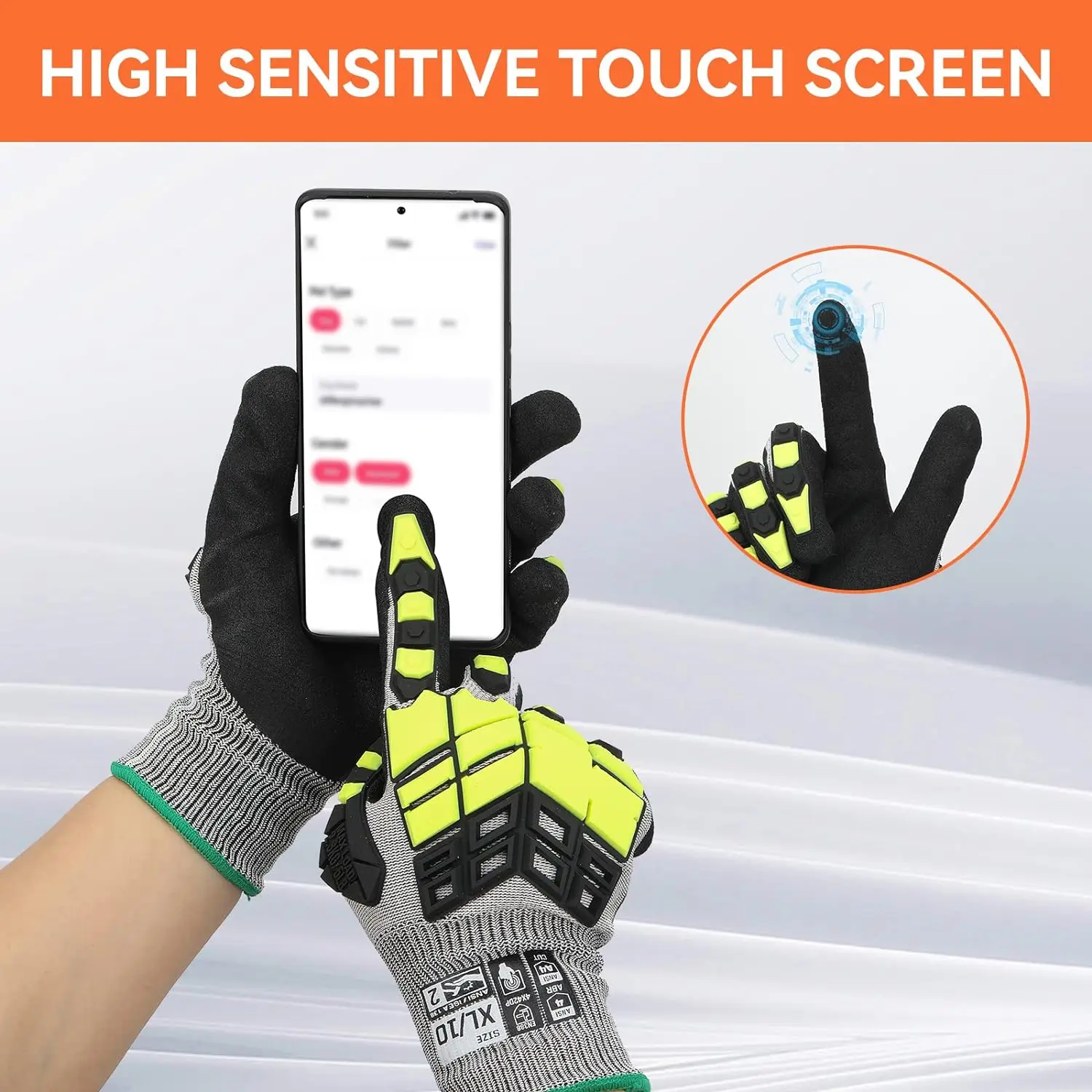 TPR for cut resistant anti-impact industry mechanical work safety gloves high impact gloves