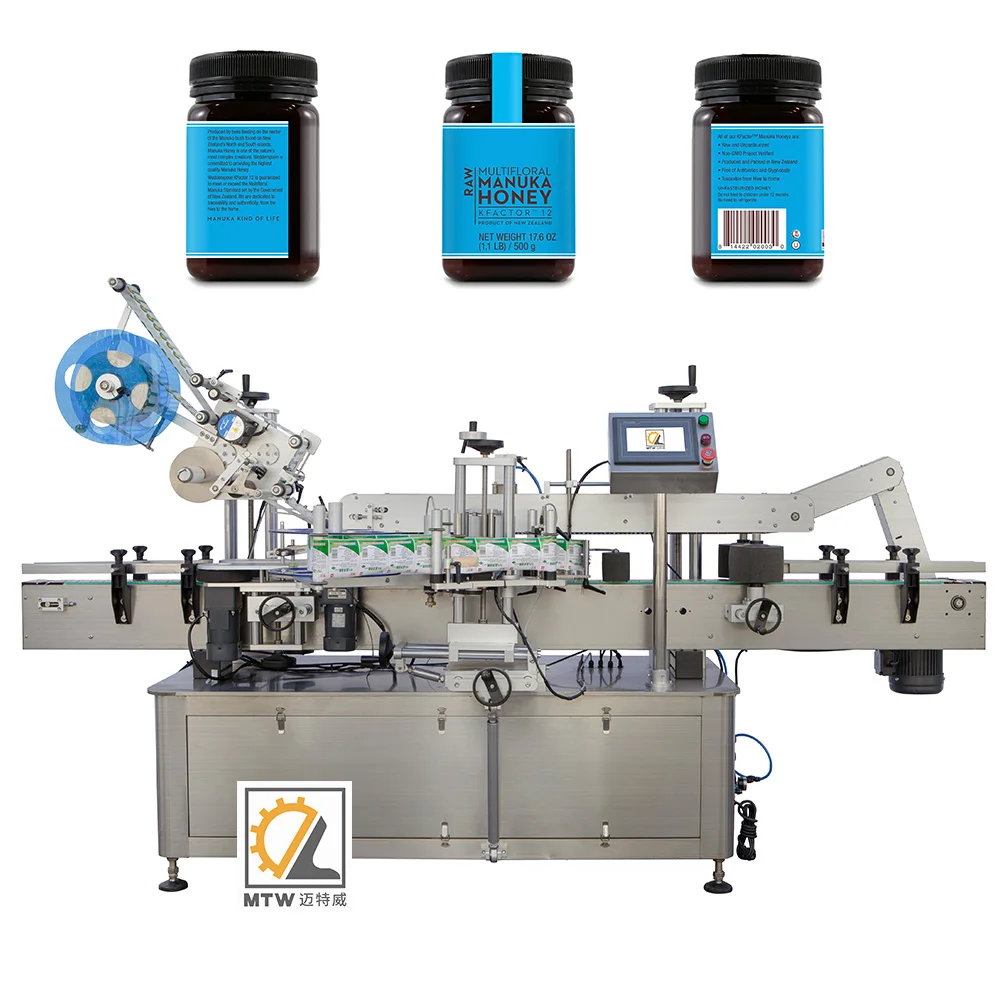 MTW Automatic Sticker one Side self-adhesive square clamshell c-wrap three sides and round bottle labeling machine