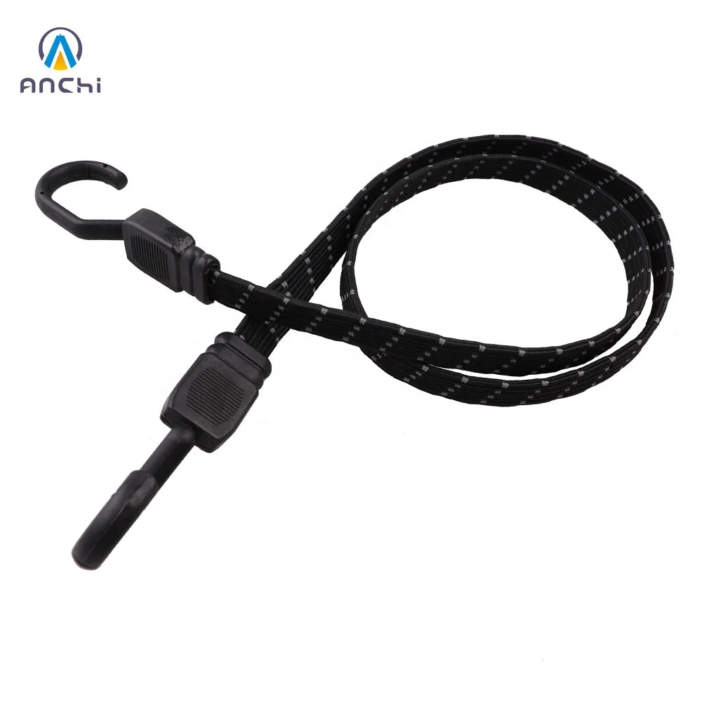 Светоотражающий Плоский эластичный резиновый шнур 18 мм 118 см с прочными стальными крючками