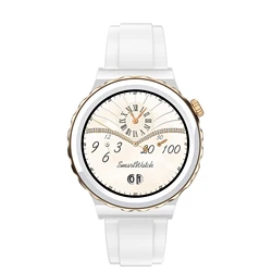 E23 Lady SmartWatch Silicon Leather Ceramic Strap Smart Bracelet 1.32 IPS Screen Dial Calling Waterproof Smart Watch CE Rohs