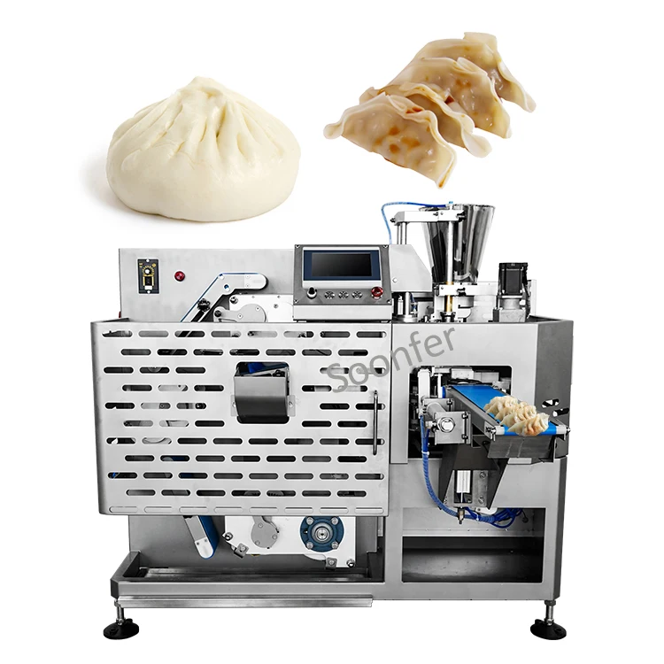 Fully automatic industrial chinese style steamed pork bun momo dumpling making machine
