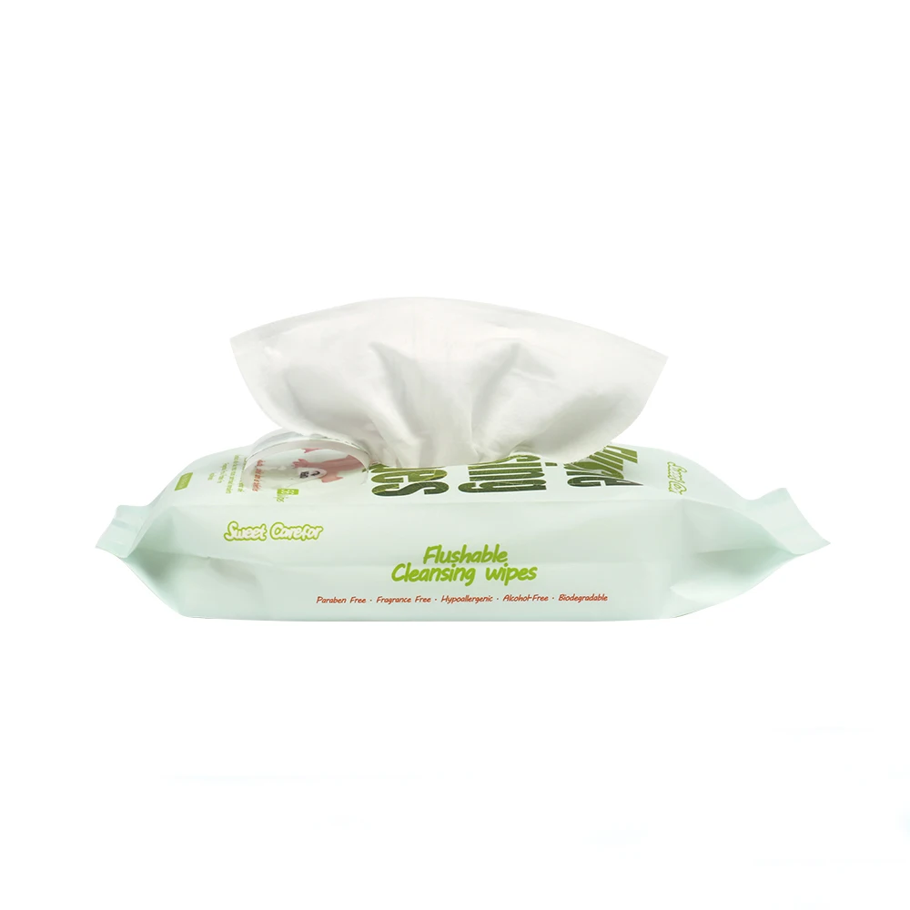 Disposable flushable wet wipes