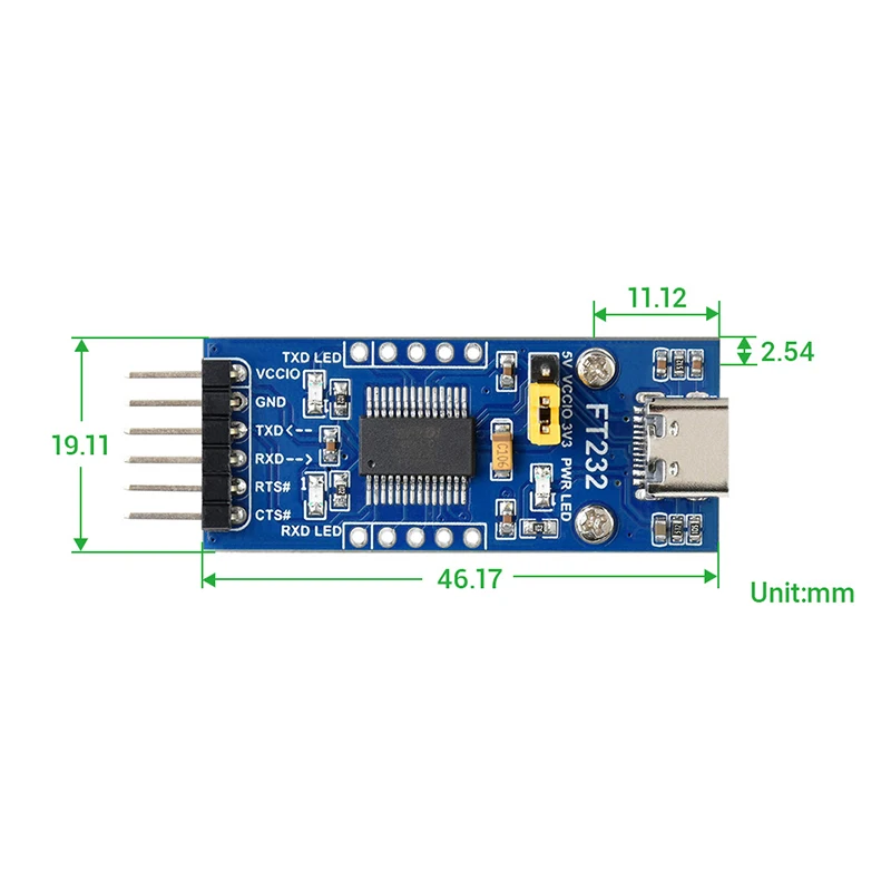 ft232 module C USB type A USB mini USB micro to UART(TTL) Universal Serial Communication Module