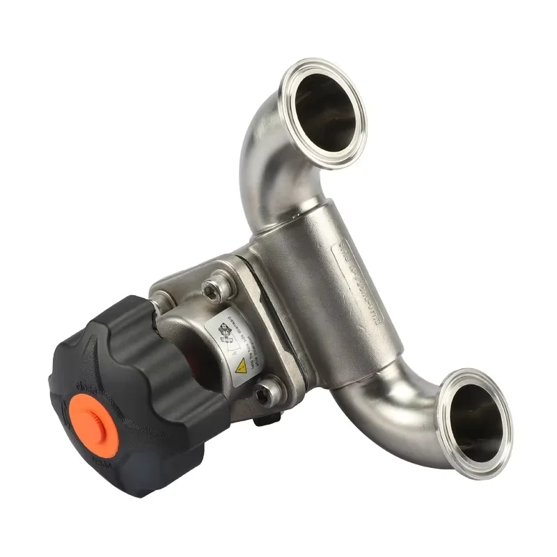 316L DN20 Hydraulic Control Valves 3 Way Three-way Manual Sanitary Hydraulic U Type Three Way Stainless Steel Diaphragm Valve