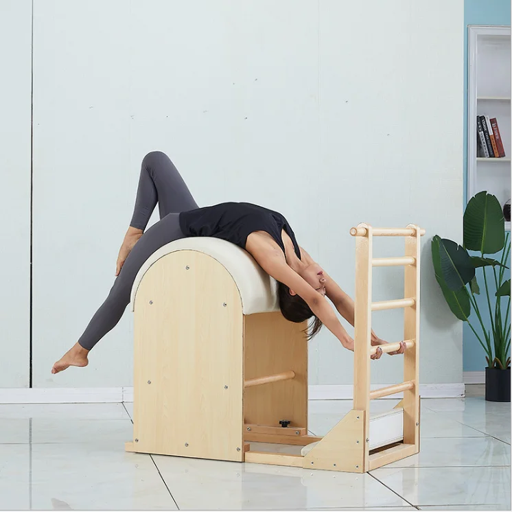 Pilates white maple ladder bucket Yoga AIDS personal trainer gym Yoga studio trainer