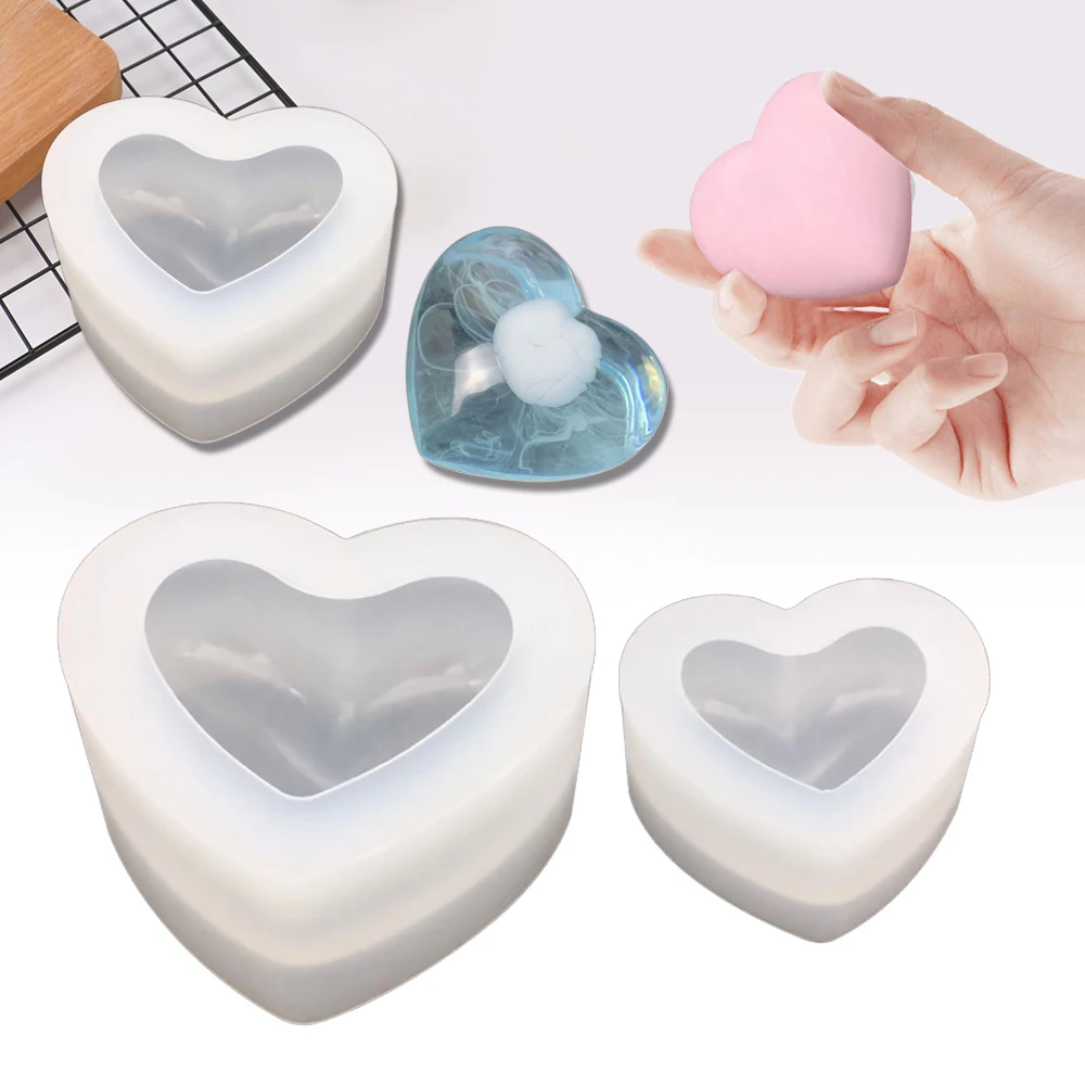 2022 Hot Selling 3D Love Heart Silicone Mold Aroma Gypsum Plaster for Home DIY Love Candle Resin Mold