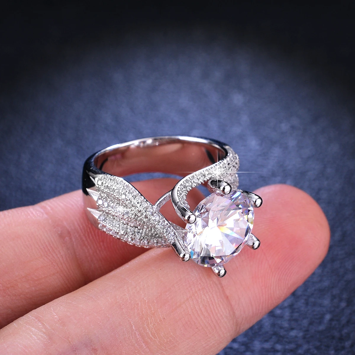 Модное ювелирное изделие в 925 Серебряное кольцо 5ct женские Алмаз Муассанит браслеты ювелирные
