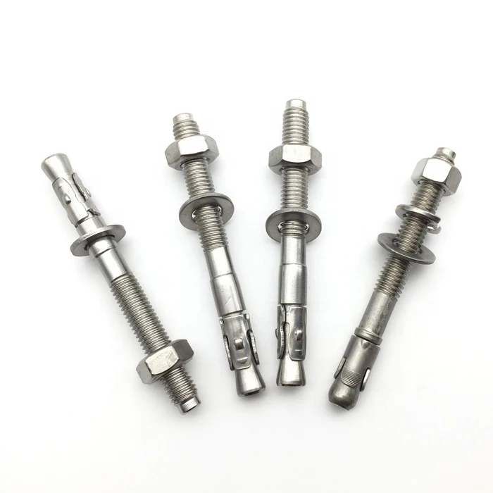 Ss304/Ss316 Stainless Steel Post Tension Wedge Anchor with Nut and Washer