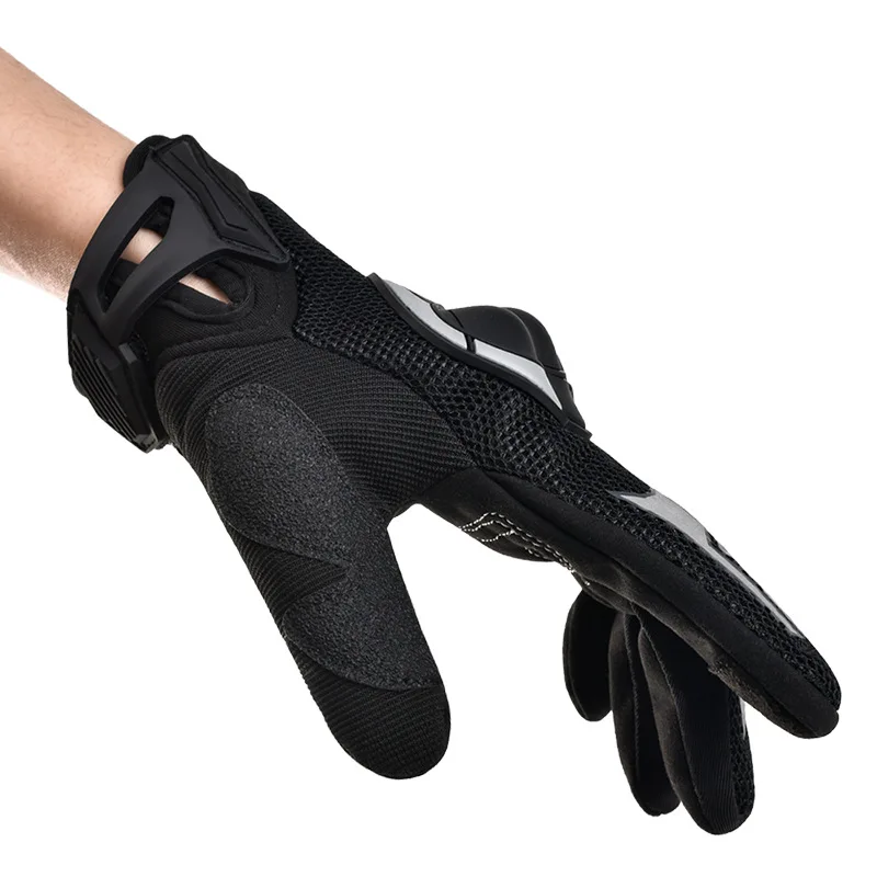 Перчатки для езды на мотоцикле Нескользящие износостойкие амортизирующие защитные перчатки сенсорного экрана дышащие