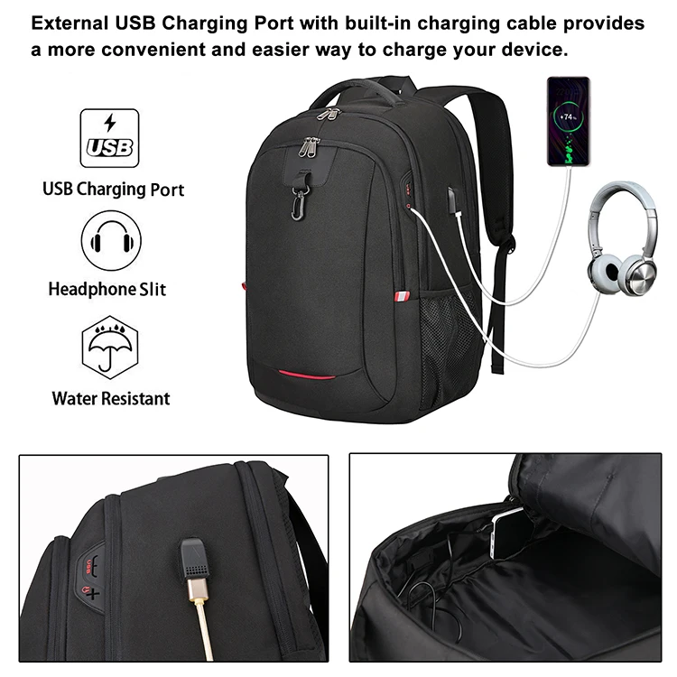 2818 High quality Customized bag portable waterproof Oxford anti theft Business travel school bags laptop backpacks 17 inch