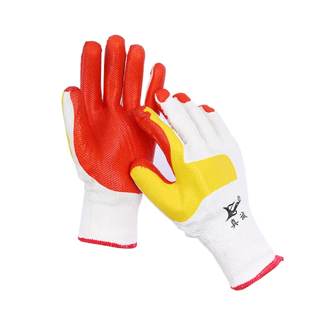 High-quality Elastic Wear Resistant Thickened Anti-skid Anti Cutting and  Latex Dipping Film labor Protection Safety Gloves
