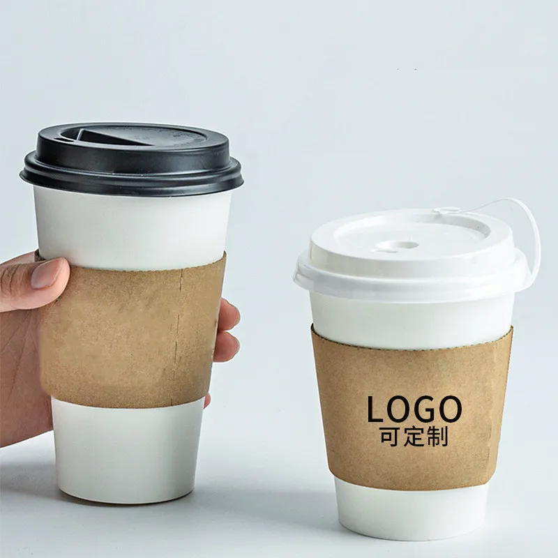 OEM ODM coffee paper cups lid sleeve single double wall environmental protection custom printing paper cup logo size paper cup