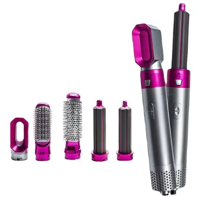5 in 1 Professional Hair Styling Blow Tools Set Hair Dryer Brush Straightener Hot Comb heatless Hair Curler for Home Salon