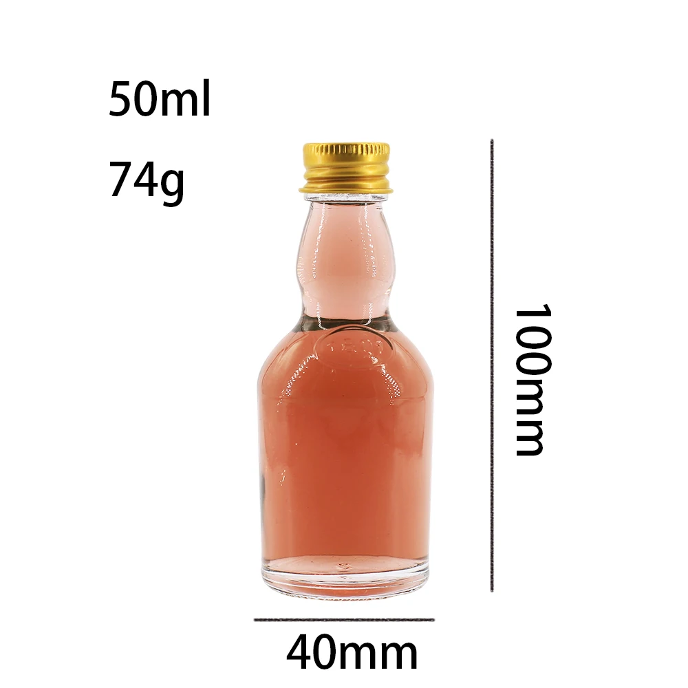 Manufacturer Wholesale 50ml Empty Liquor Unique Shaped Wine Glass Bottle with Cap