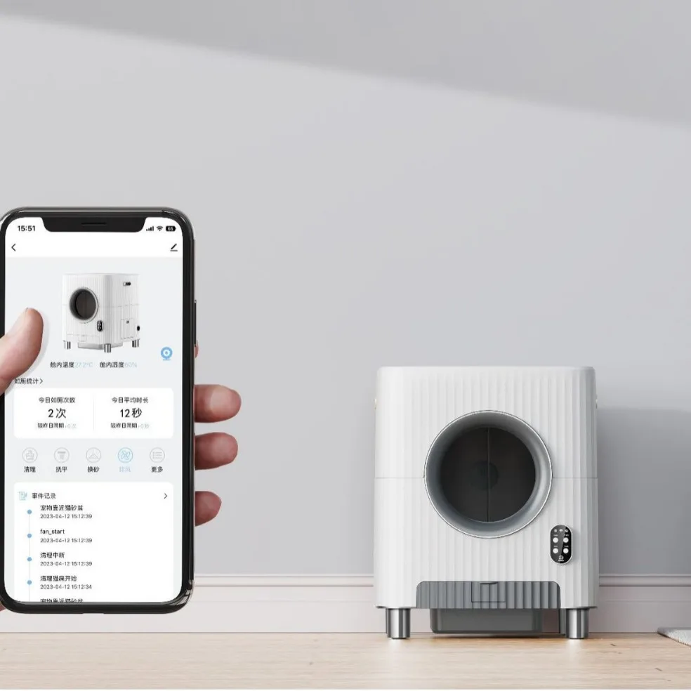 New hot selling large clean and deodorizing fully automatic cat litter box With APP self cleaning cat litter box