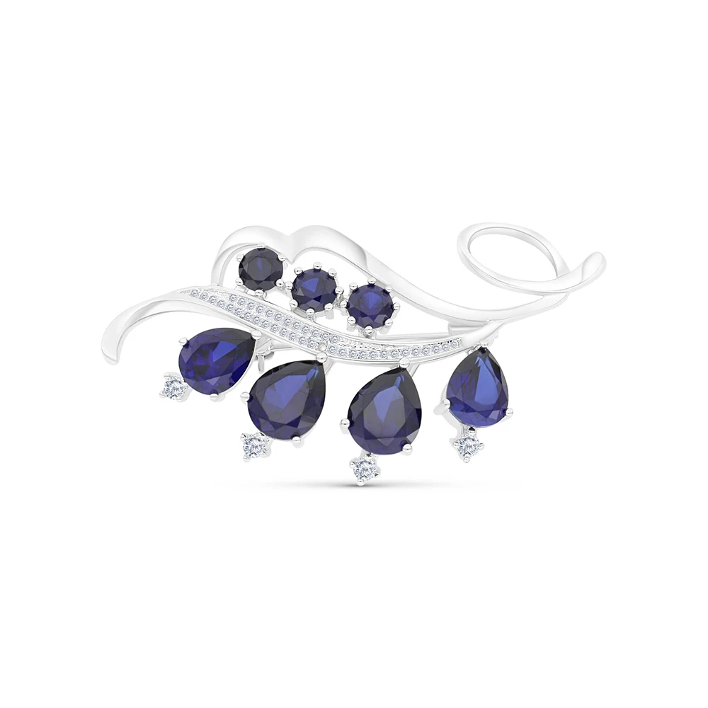New luxury fashion fine jewelry silver custom animal zircon pearls butterfly pins brooches for women