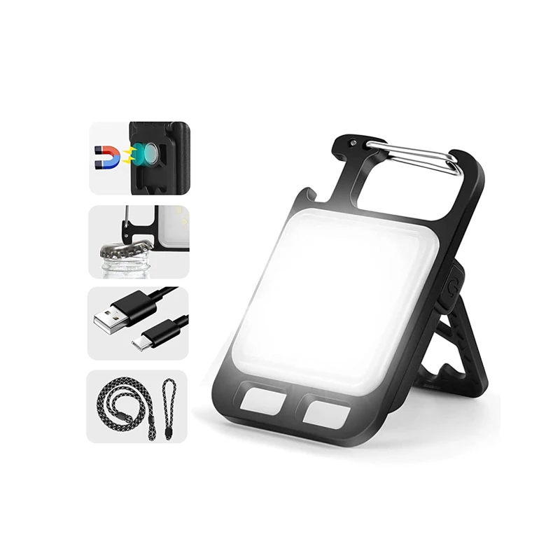 Small Flashlights 800 Lumens Rechargeable COB Portable Pocket Keychain work Light