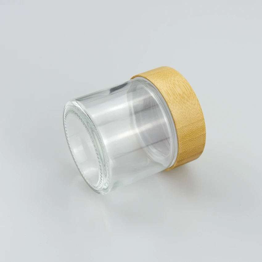 1oz 2oz 3oz 4oz cosmetic glass jars with bamboo Child Resistant lids