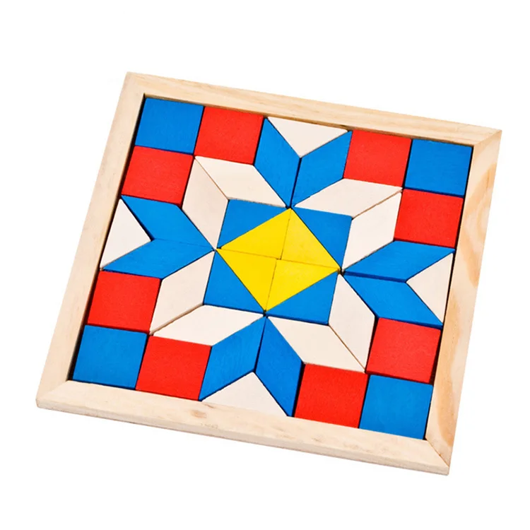 Геометрические ромбовидные Логические головоломки, игрушки, детская игра, деревянная головоломка, тренировочные Игрушки для развития интеллекта, деревянная дорожная головоломка