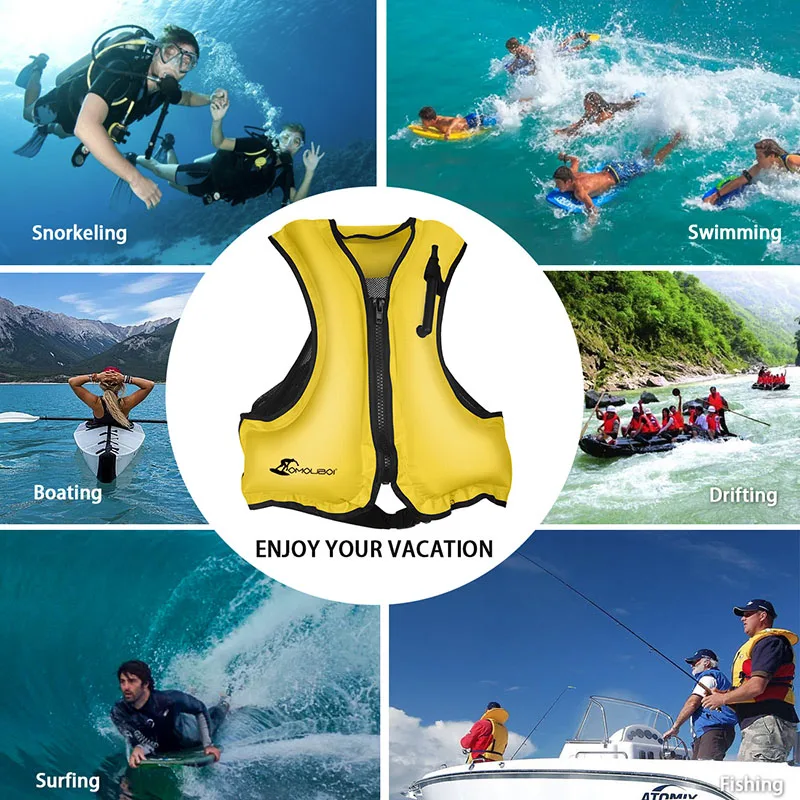 CE Certified Free Size Fabric Buoyancy  Aid Water Sport  Inflatable Life Jackets Vests  for Kids and Adults
