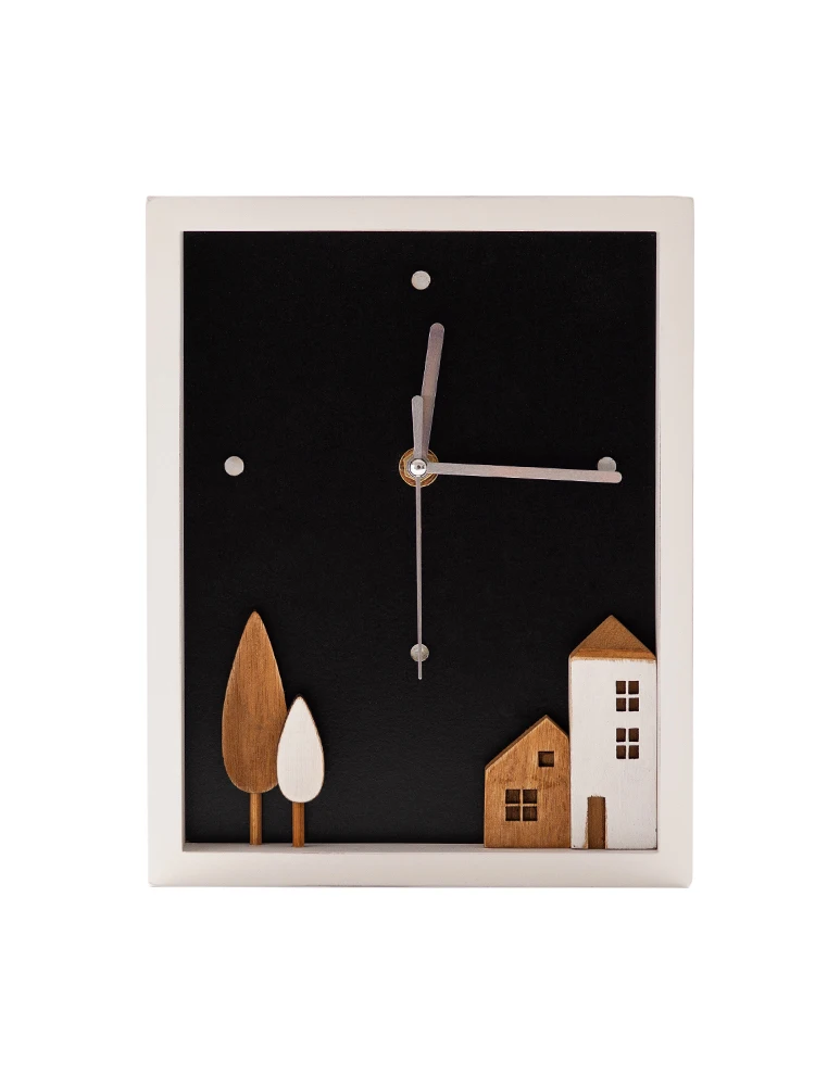 New design Wooden   acrylic frame Wall Art House Decoration Inspiring Family wall clock