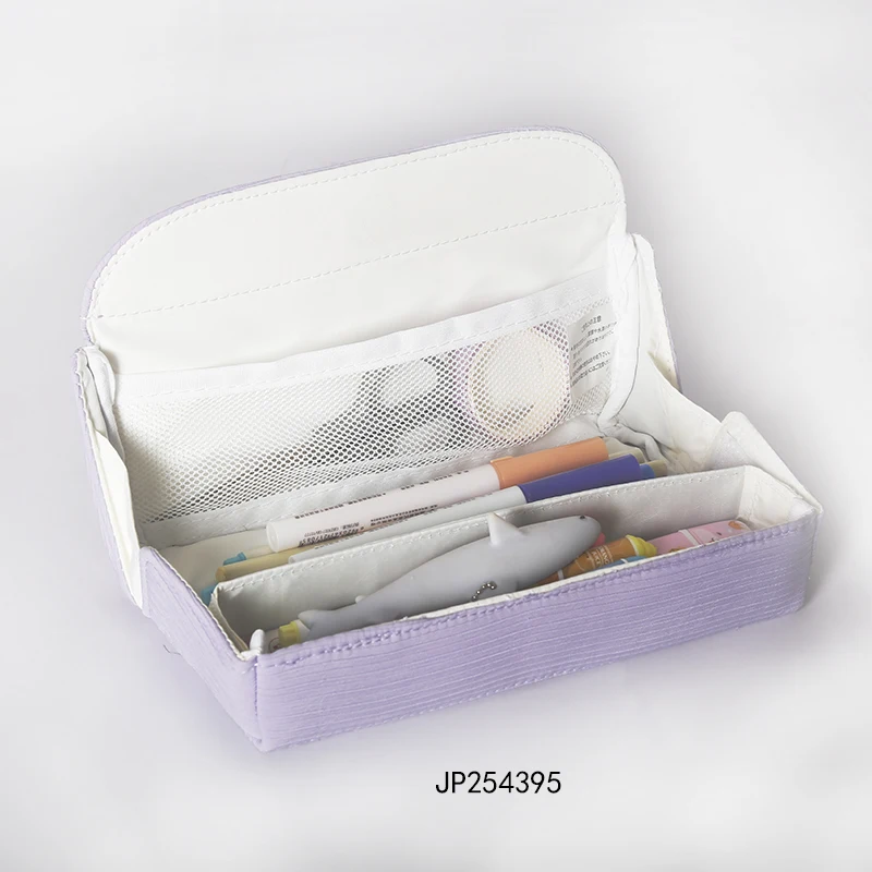 Simple style solid color pencil case pouch Large capacity pencil case for children Magnetic buckle Pencil box for kids