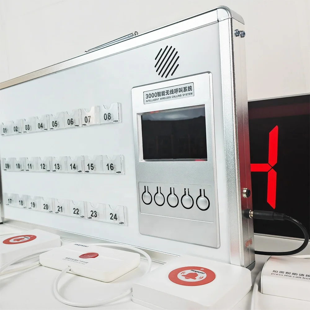 Hospital Clinic Nursing Home Caregiver Patients Emergency Pager Call Bell Buttons and Panel Wireless Calling System