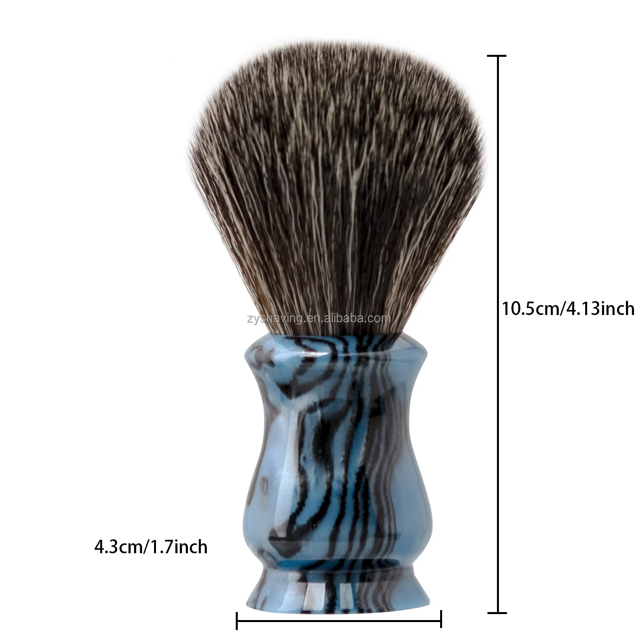 ZY Synthetic Shaving Nylon Brush With Aesthetic Resin Handle 24mm Extra Dense Knot Shaving Brush for Men