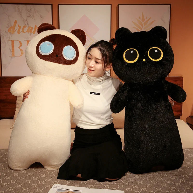 Factory Custom Kawaii Soft Long Body Cat Plushy Pillow Stuffed Plush Cushion Toys