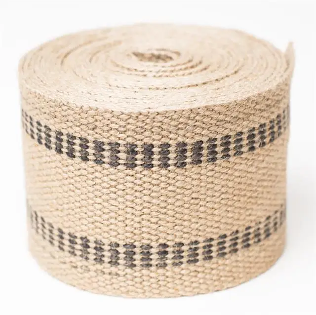 
High quality 100% natural jute webbing ribbon burlap Eco friendly jute webbing 