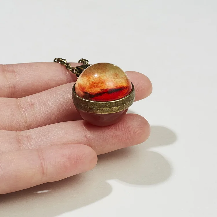 Dropshipping Popular Personality Galaxy Pendant Necklace Eight Planets Glow-in-the Dark reversible retro pendant necklace N380