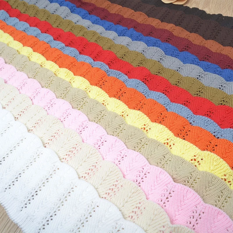 
New jacquard hollow ribbed cuff collar sweater knit thread female clothing DIY accessories 