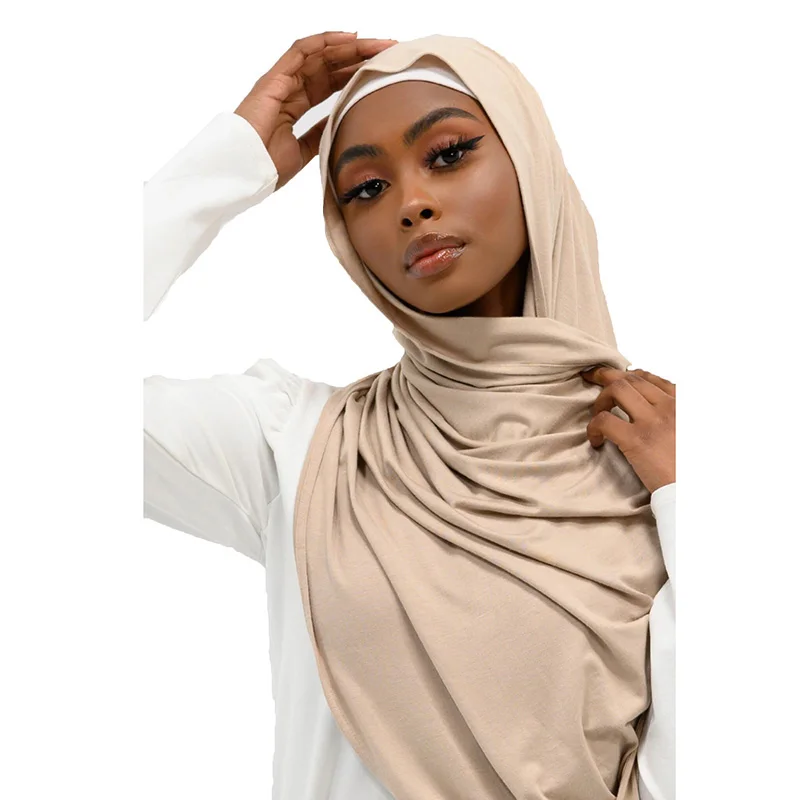 Best Selling Design Shawl Muslimah Fashion Stretchy Warmth Wrap Plain Maxi Scarf Luxury Jersey Hijab