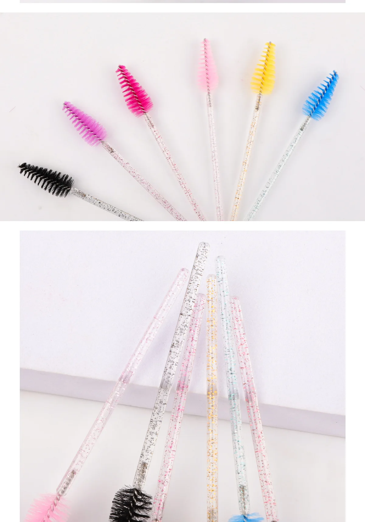 Wholesale Disposable Crystal Rod Water Drop Eyelash Brush Eyelash Curling Eyebrow Brush