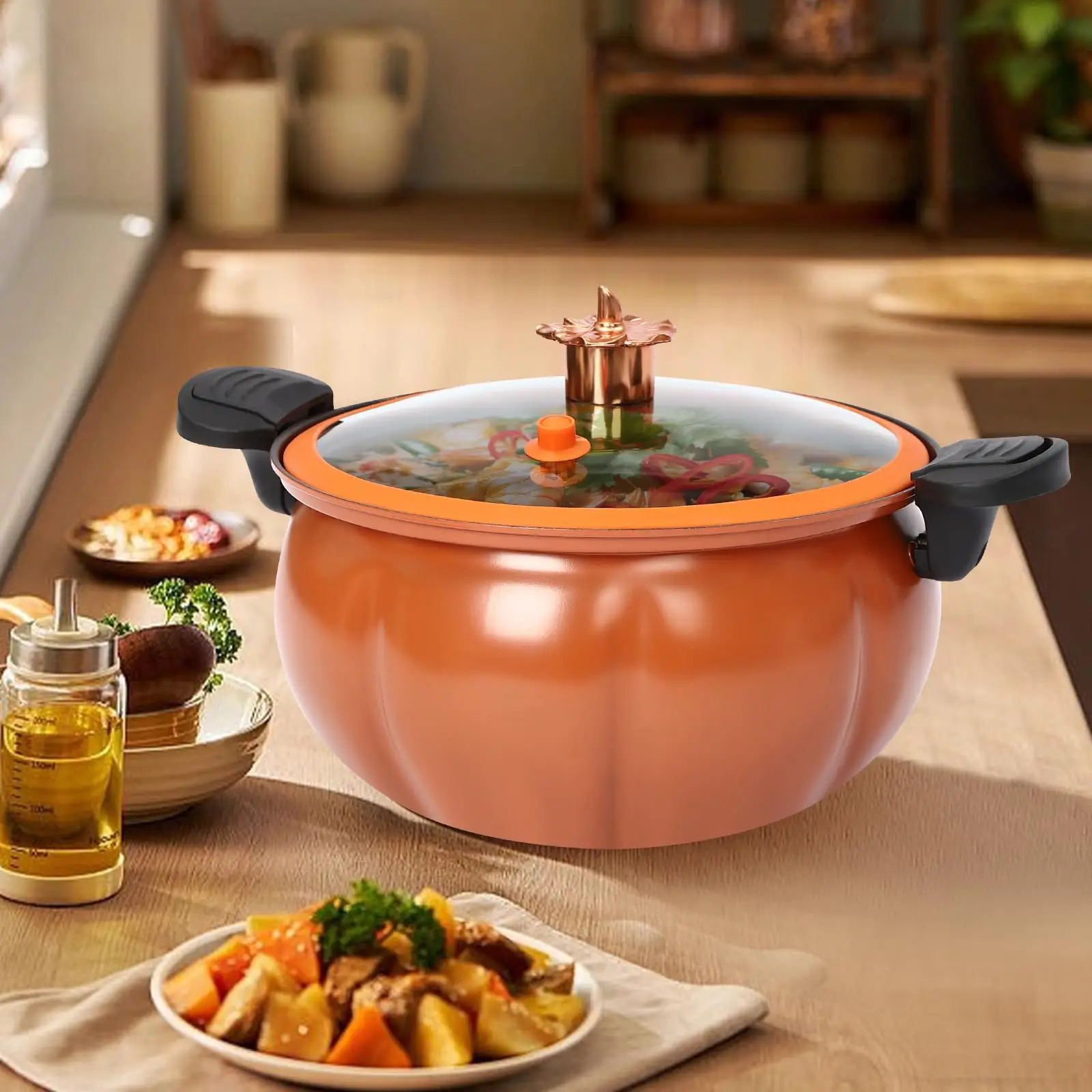 Factory Wholesale Large Capacity Soup Pot Medical Stone Coating Non-stick Pumpkin Micro Pressure Cooker