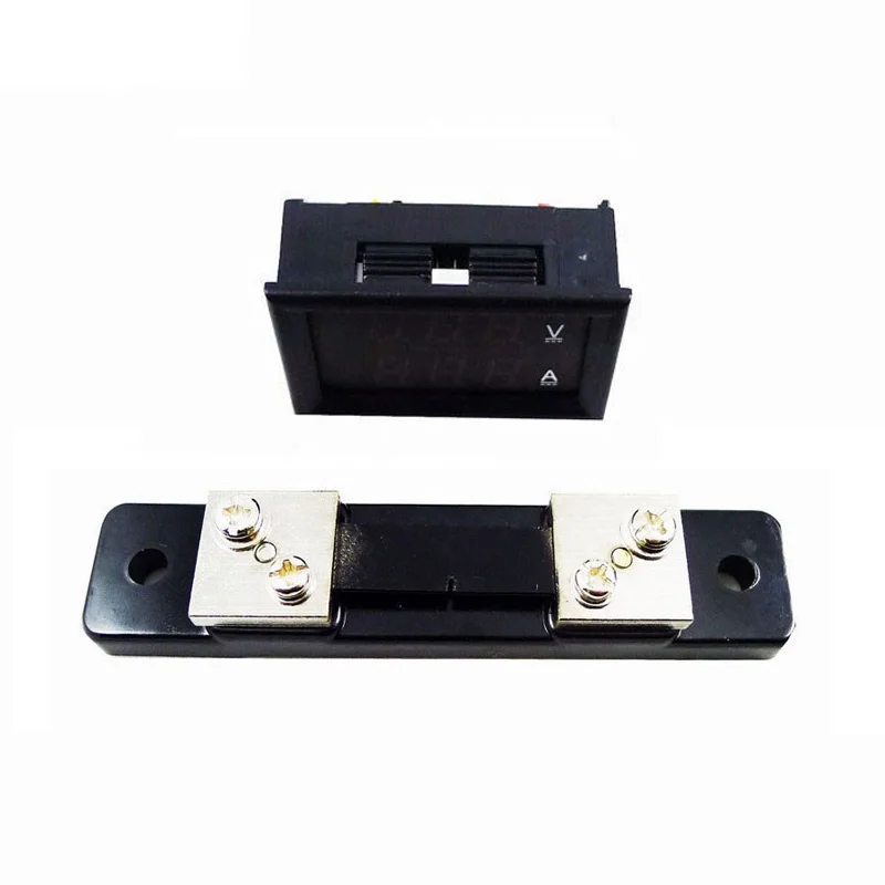 VC288 DC0-100V 50A 100A LED DC dual display digital current voltmeter 0.28 inch with shunt digital head