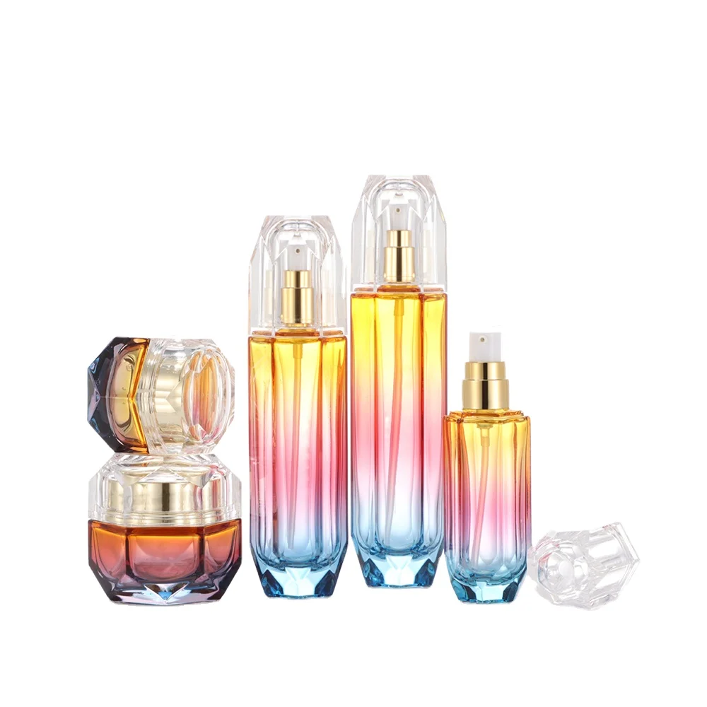 china wholesale glass1skincare bottles skincare packing bottle set glass ABS bottle cap blendiglass sngskincar pump s