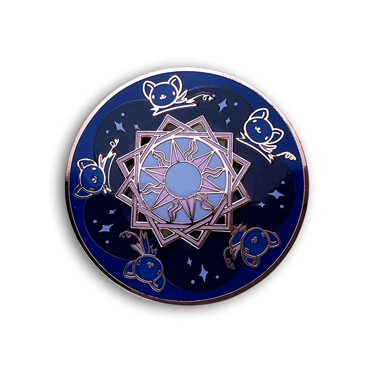 Trendy Japan Anime Cartoon Characters Creative Spinner Enamel Pin Rotatable Functionality Metal Spinning Hard Enamel Pin