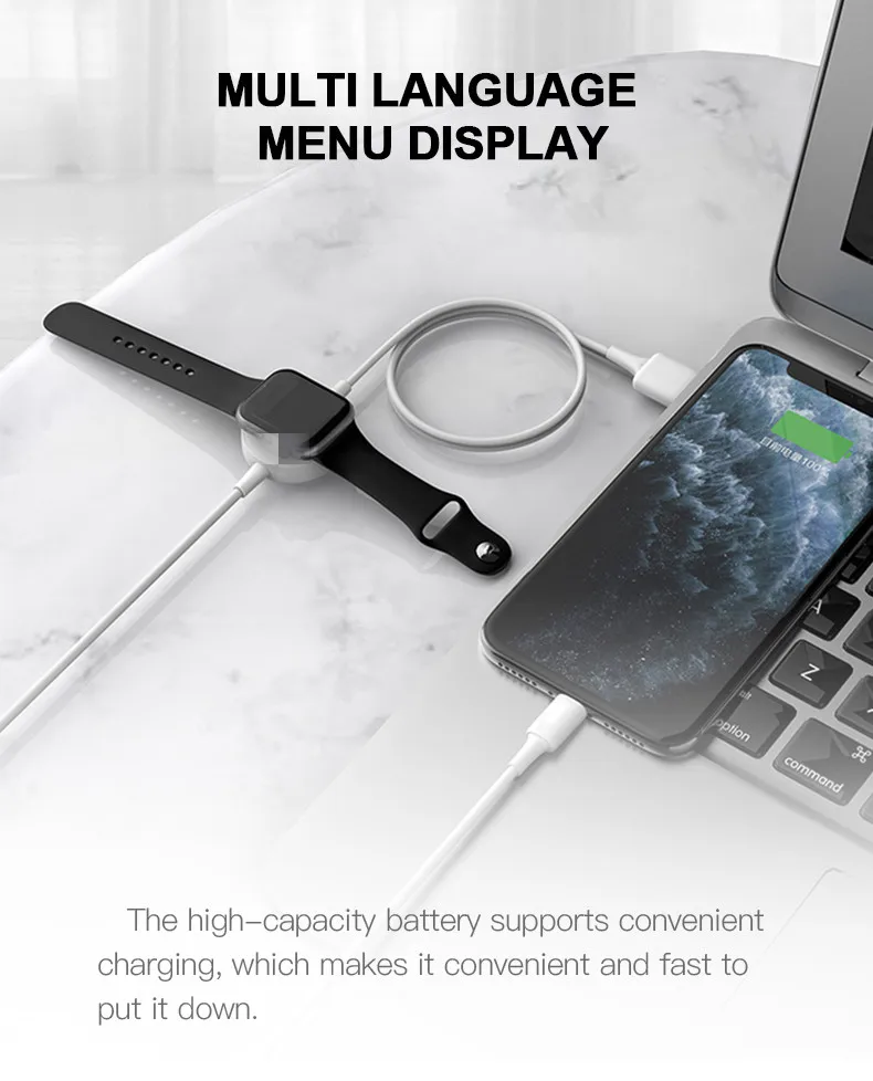 
2021 T55 Smart Watch Series 6 BT Call Smartwatch Change Strap Heart Rate Monitor Phone PK T55 W34 T500 Android smart watch 