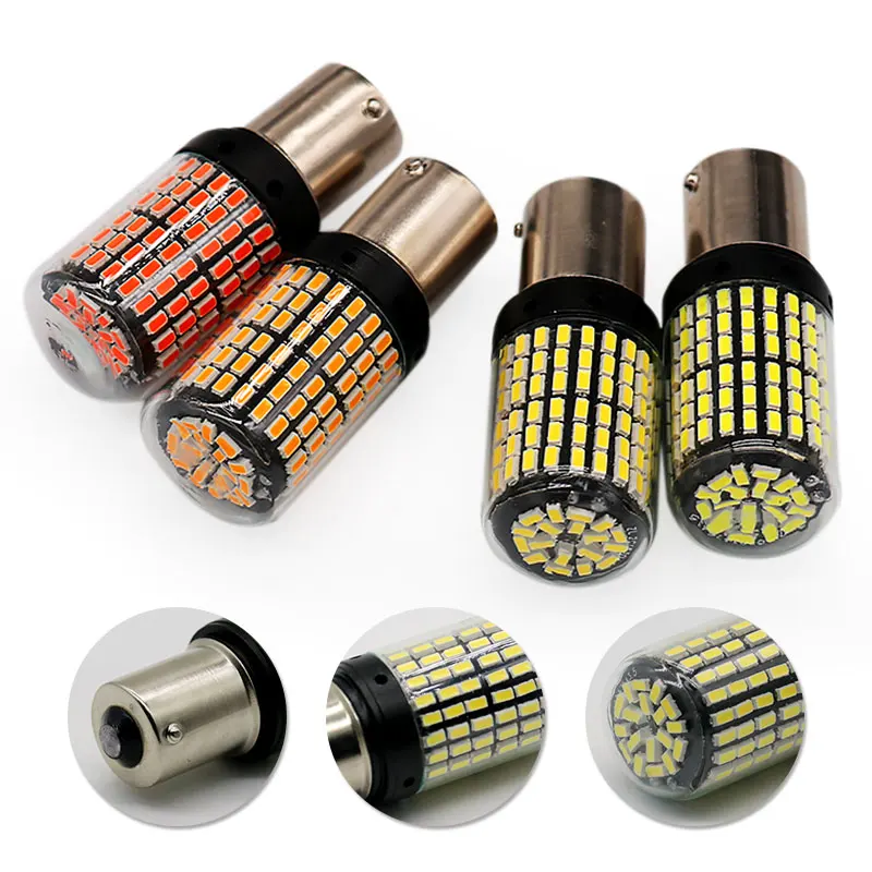 3014 чипов 144smd CanBus 1156 BA15S P21W LED BAY15D BAU15S PY21W lamp T20 7440 W21W 1157 Светодиодные лампы для указателей