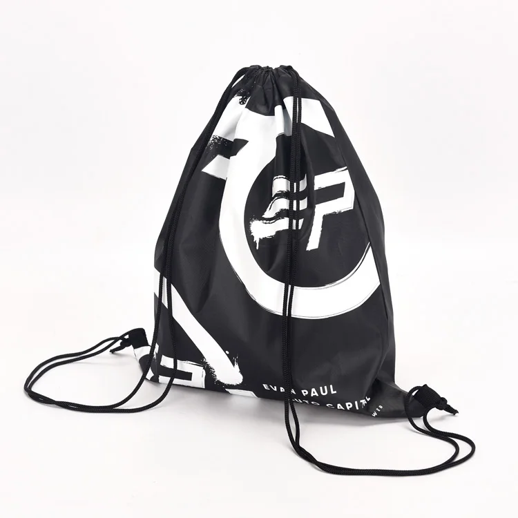 Promotional  High Quality Custom 210D Polyester Drawstring Backpack, Sport Polyester Drawstring Bag