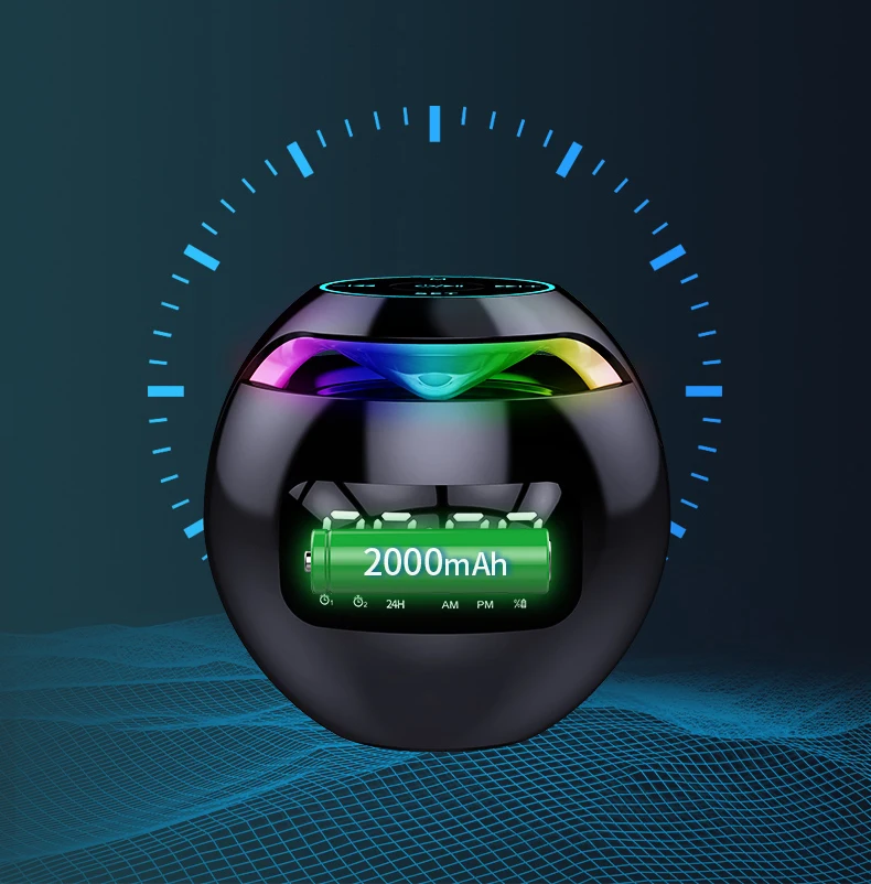 Mini Speaker Portable Wireless Sound box with LED Display Alarm Clock TF Card MP3 Music Play