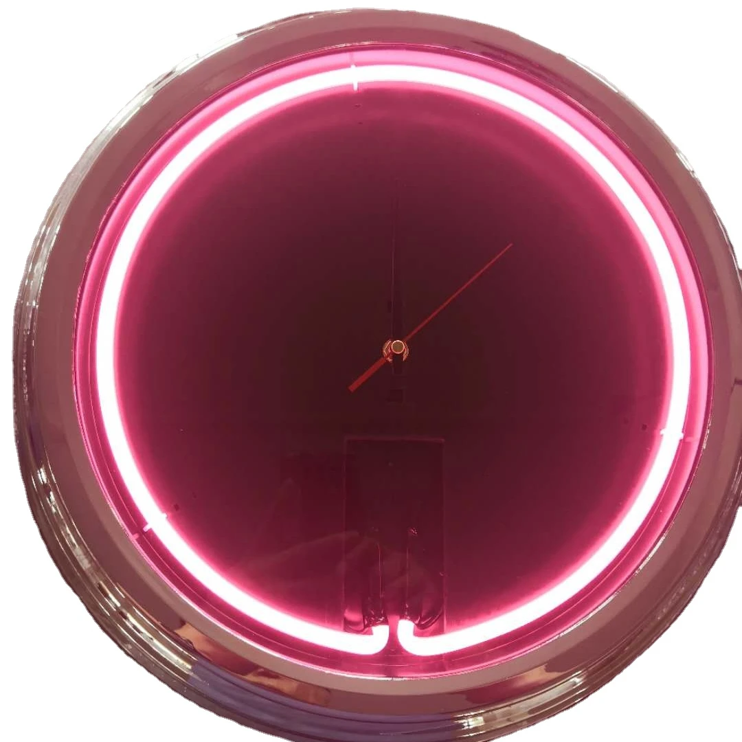 China Wholesale Super Brightness Chromed Plastic 17 inches Neon Wall Clock