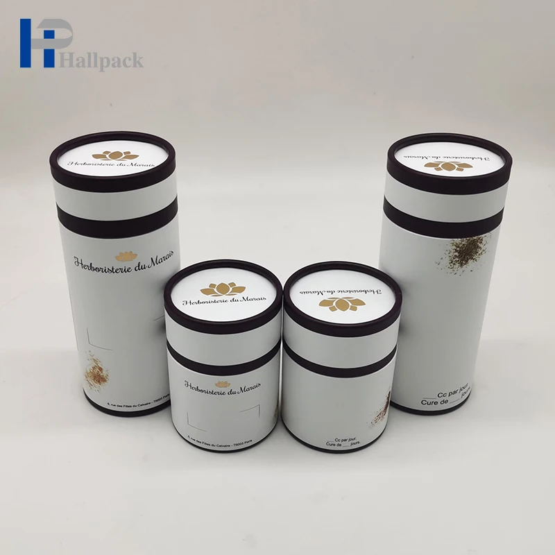 Bio-degradable Food Grade Cardboard Cylinder Box Spice Paper Tube Packaging