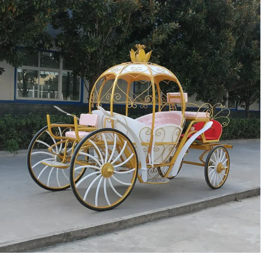 4-wheel marathon horse cart exhibit pumpkin horse carriage buggy cinderella wedding horse carriage for sale