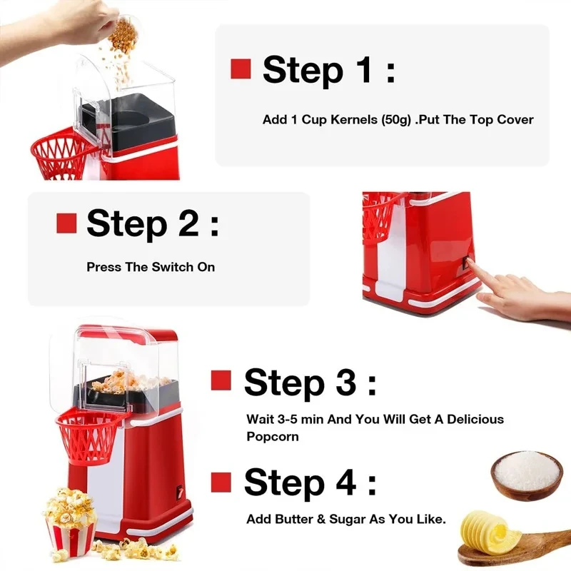 Popcorn Machine Wholesale Small No Oil Maker Electric Mini Price Making Automatic