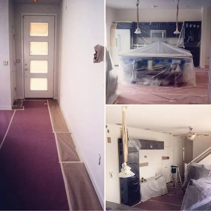 waterproof plastic pre-taped masking film for furniture and floor